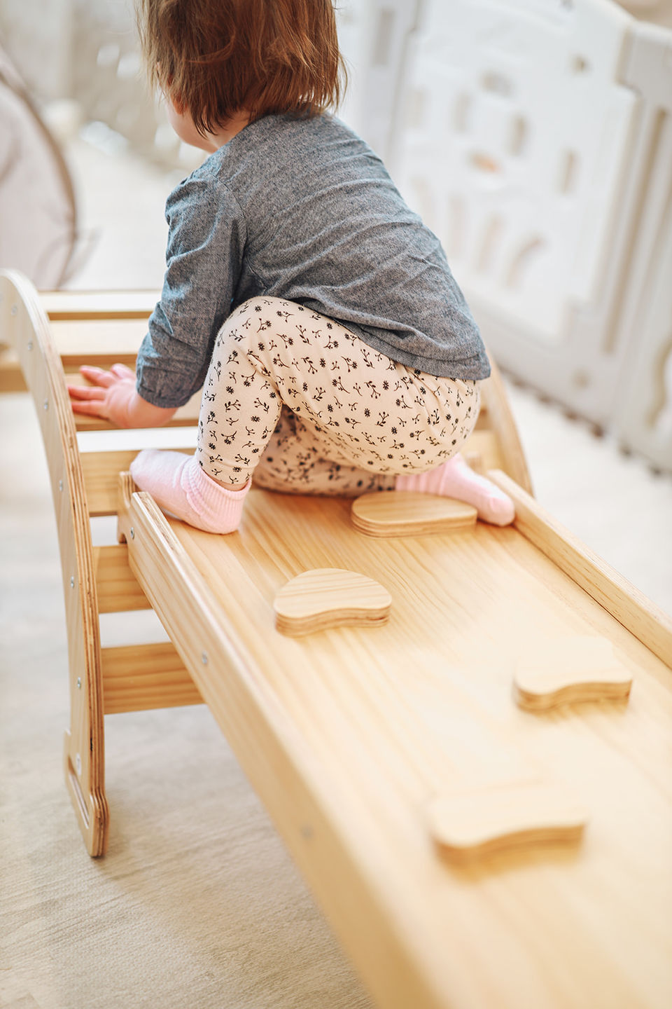 Customer photo review of Maple - Wood Small Triangle Climbing Set with Ladder Slide and Rocker