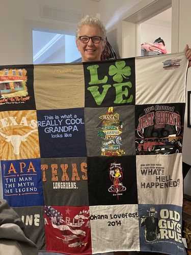 T-shirt quilt featuring texas longhorns by Tammie from TX