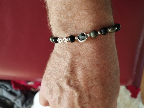 Customer photo review of Bracelet de Chance et Protection en Pyrite & Tourmaline | Argent 925
