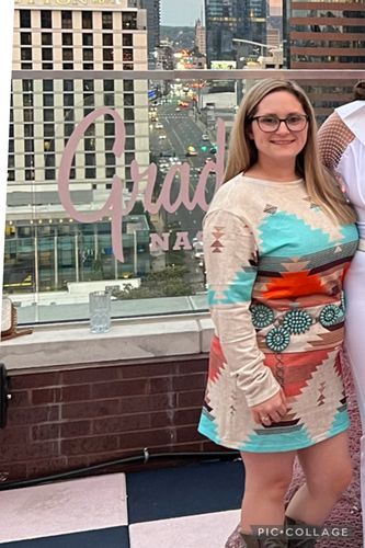 Customer photo review of Pretty Aztec Print Long Sleeve Dress