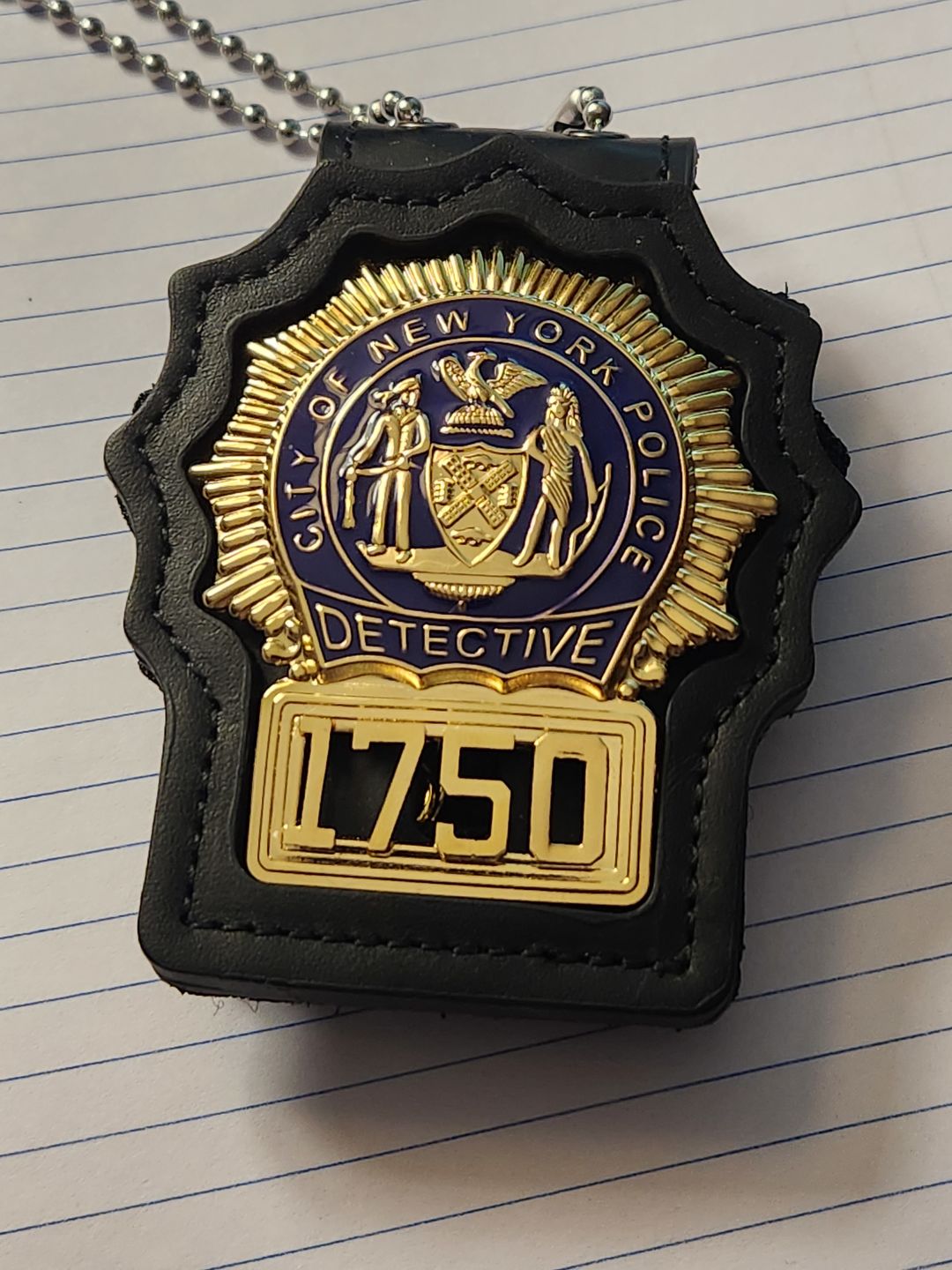 Customer photo review of NY New York Detective Police Badge Replica Movie Props *Customizable Badge Number*
