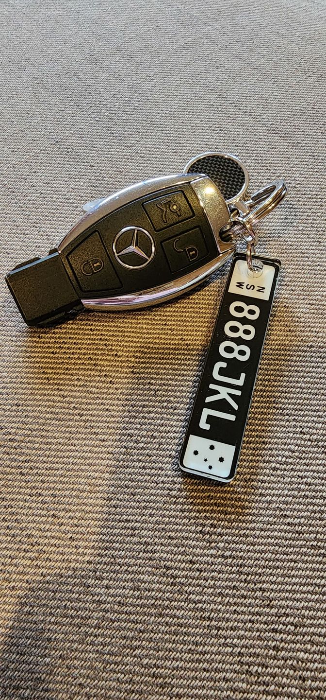 Customer photo review of NSW Euro Licence Plate Custom Keychain 🇪🇺