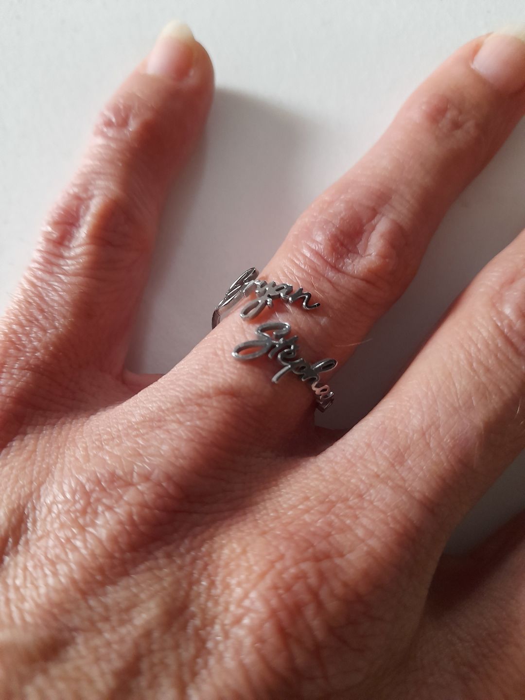Customer photo review of Bague Deux Prénoms Personnalisable