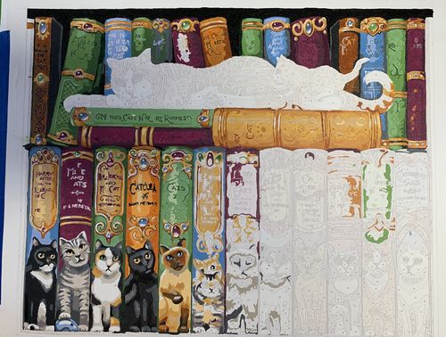 Customer photo review of Cat Shelf - Paint by Numbers