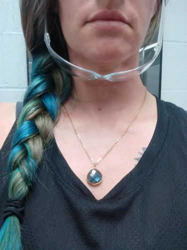 Customer photo review of Labradorite Crystal Necklace for a Positive Change in Your Life & for Strengthening Intuition