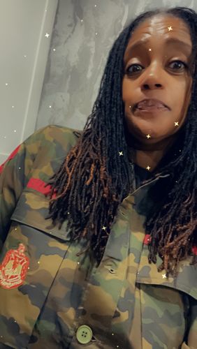 Customer photo review of *Camouflage Jacket- Delta Sigma Theta Crest