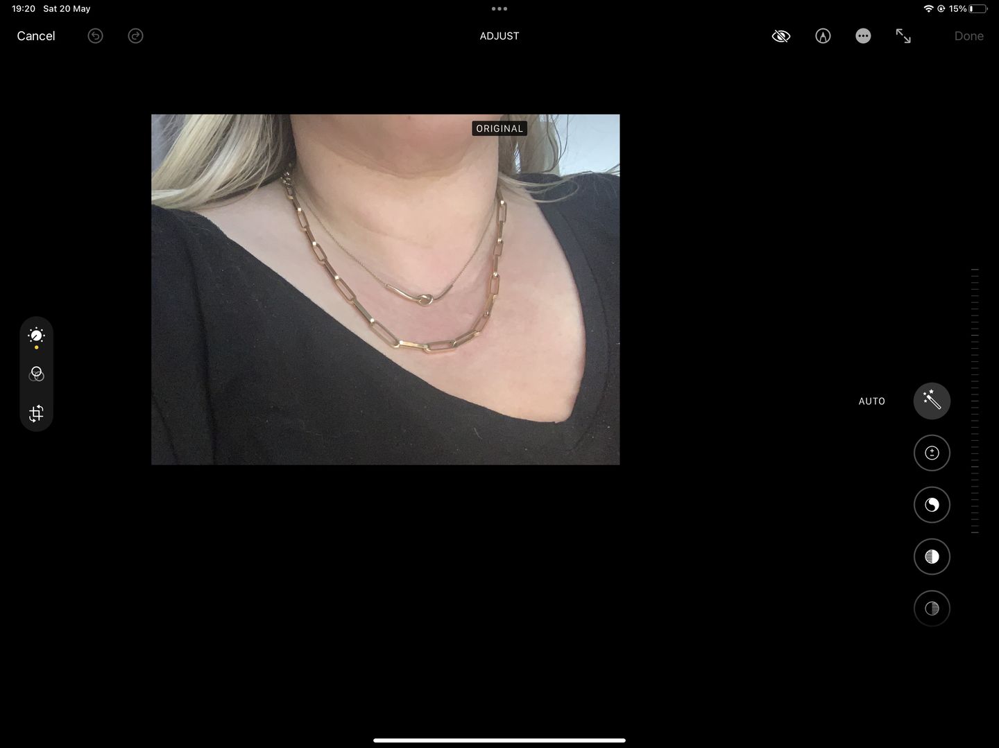 Customer photo review of Paperclip Necklace in 14K Yellow Gold