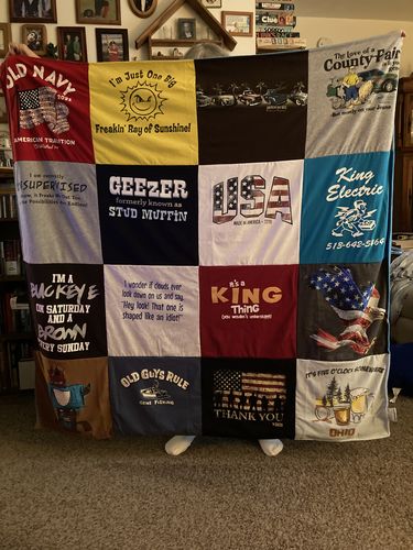 T-shirt quilt featuring buckeye by Krista from OH