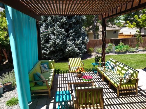 Customer photo review of Fadenomore Upgraded Grommet Windproof and Waterproof Outdoor Curtains 1 Panel
