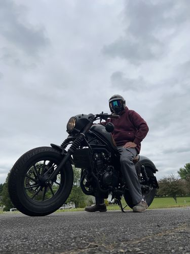 Customer photo review of Premium Leather Helmet 3/4