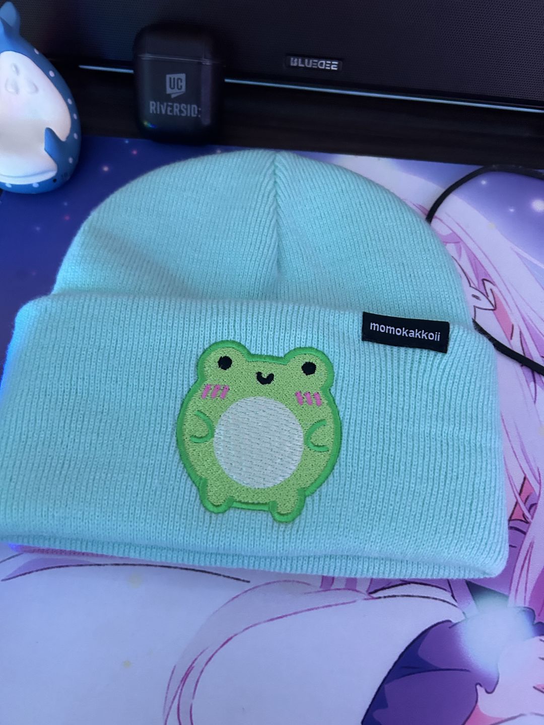 Customer photo review of Cute Albert The Frog Pastel Embroidered Beanie