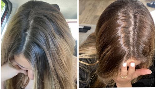 Customer photo review of Notre soin éclaircissant pour des cheveux rayonnants en moins de 5 minutes
