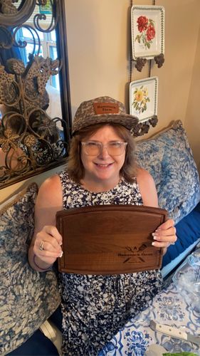 Customer photo review of Custom Leather Patch Rope Hat