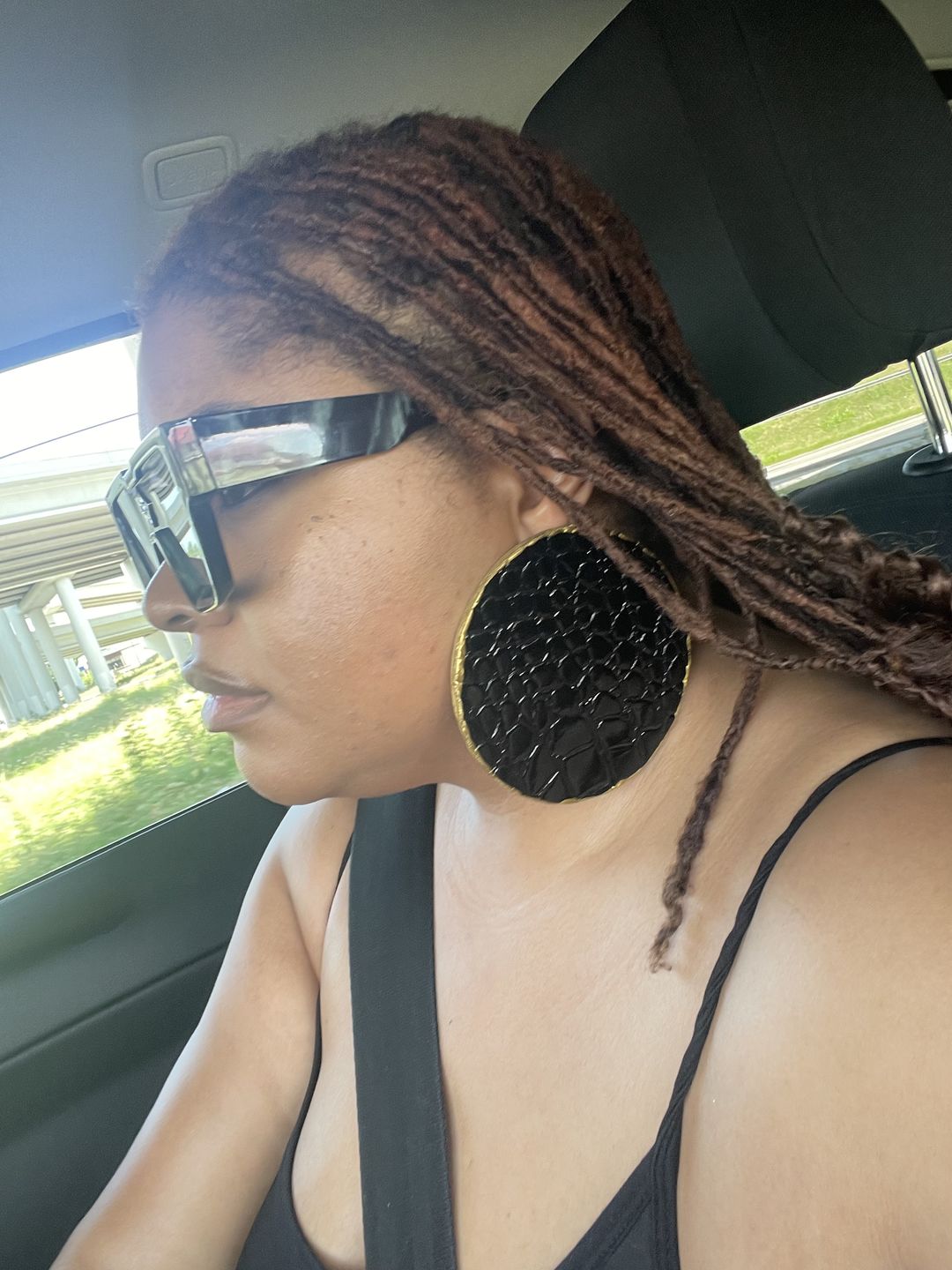 Customer photo review of "Luxuries" Faux Crocodile Stud - 2 Sizes