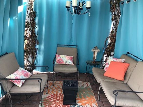 Customer photo review of Fadenomore Upgraded Grommet Windproof and Waterproof Outdoor Curtains 1 Panel