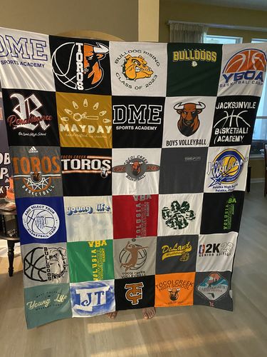 T-shirt quilt featuring bulldogs, toros by Traci from FL