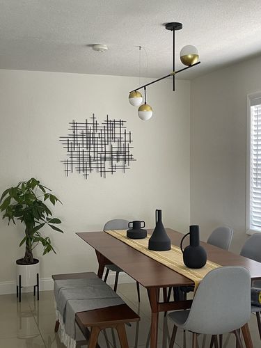 Customer photo review of Mid-Century Modern 3-Light Glass Globe Chandelier