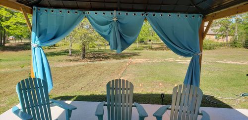 Customer photo review of Fadenomore Upgraded Grommet Windproof and Waterproof Outdoor Curtains 1 Panel