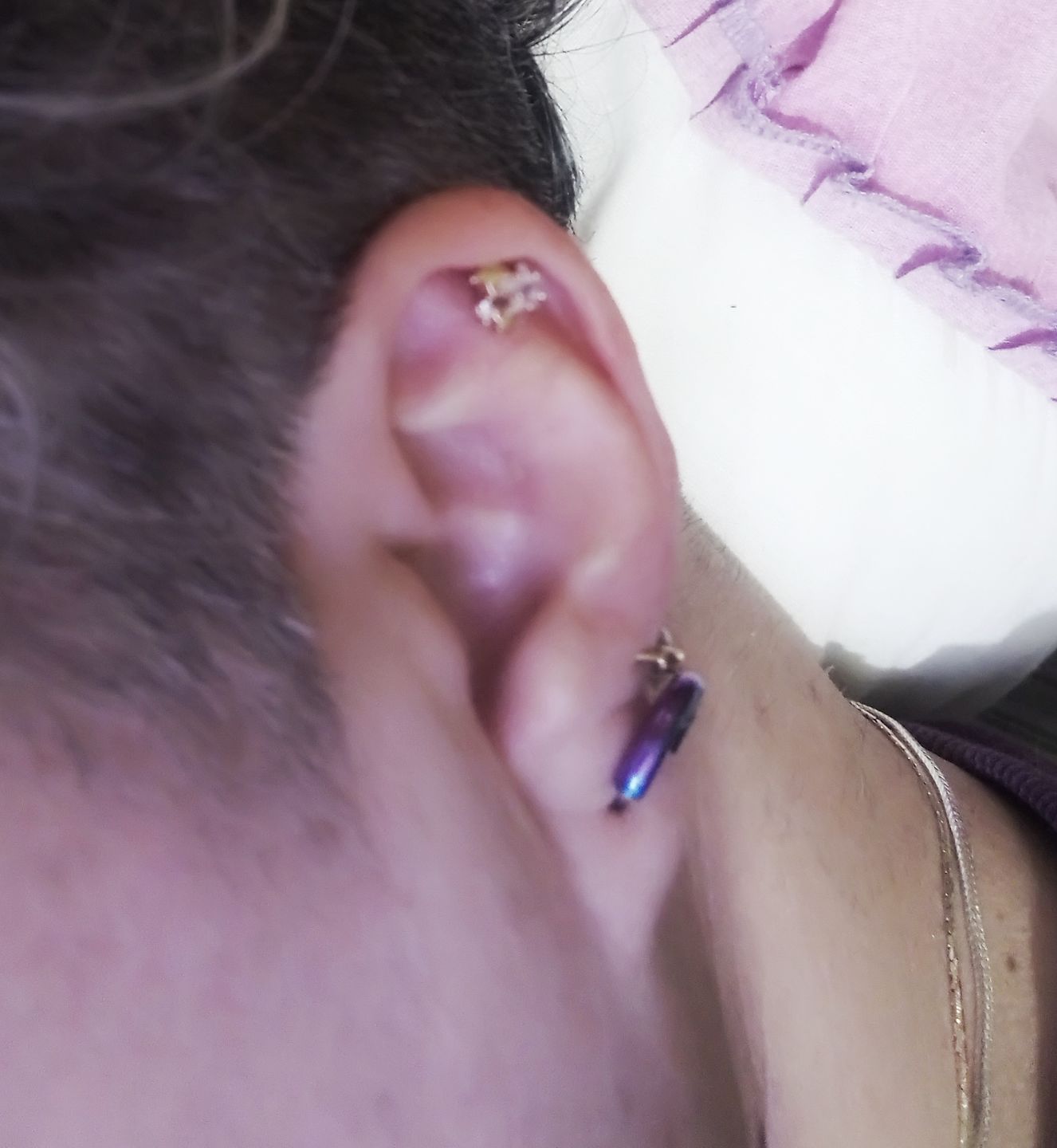 Customer photo review of Piercing Estrellas Rosca Plana