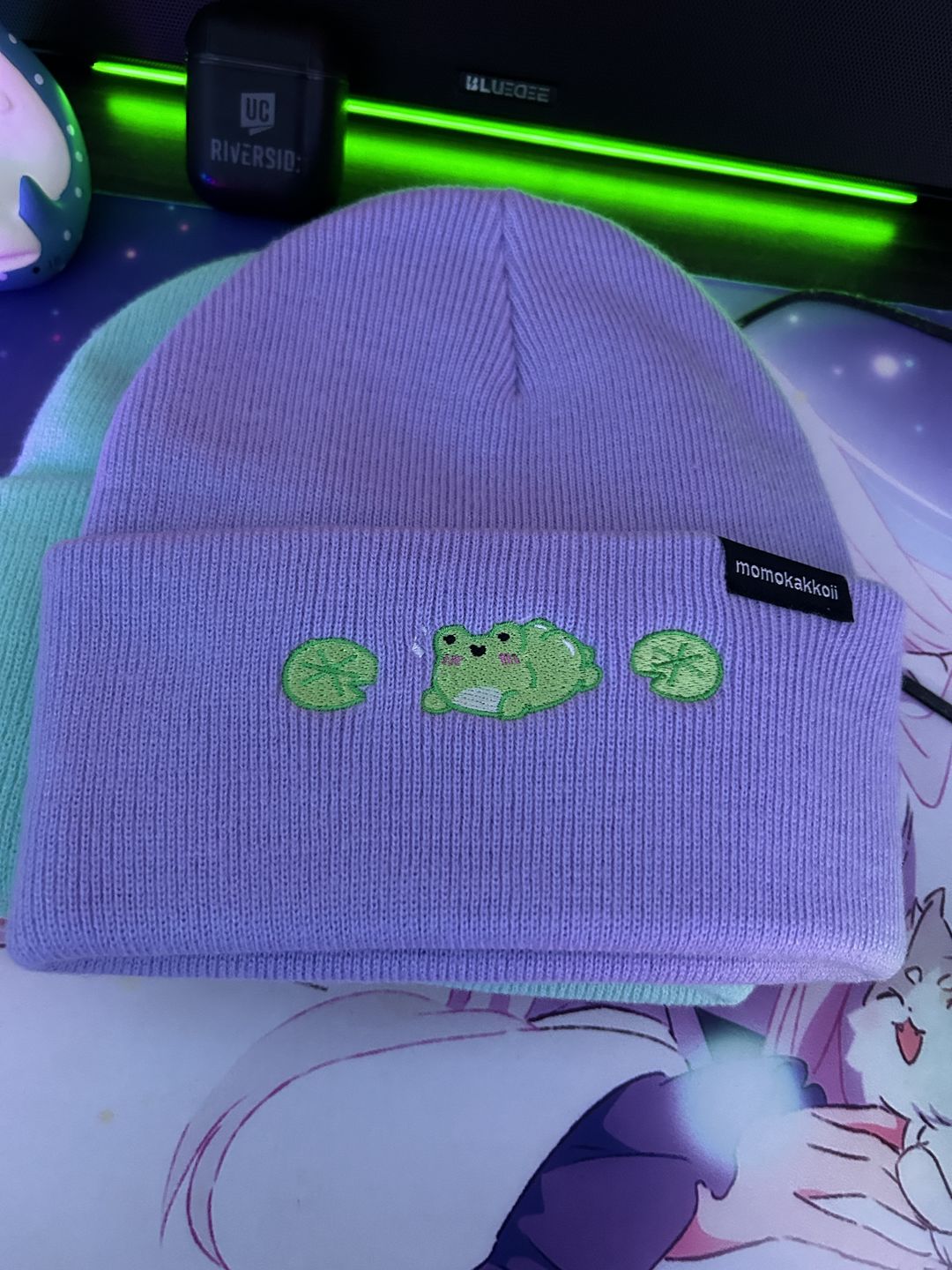 Customer photo review of Thicc Albert The Frog Embroidered Beanie