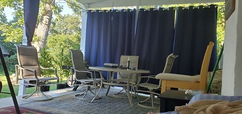 Customer photo review of Fadenomore Upgraded Grommet Windproof and Waterproof Outdoor Curtains 1 Panel