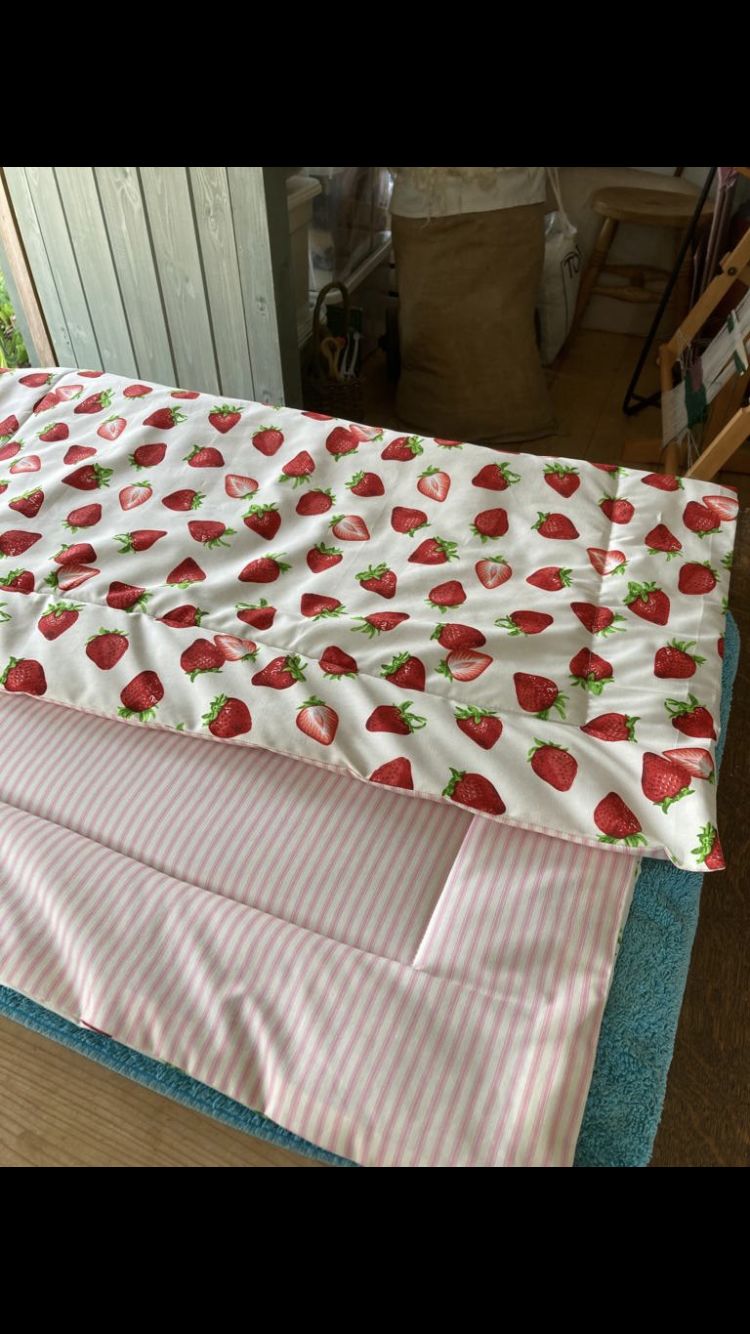 Customer photo review of Strawberry Rose & Hubble Cotton Poplin Fabric