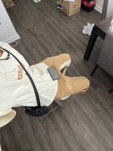 Customer photo review of Flared Sweatpants- Brown