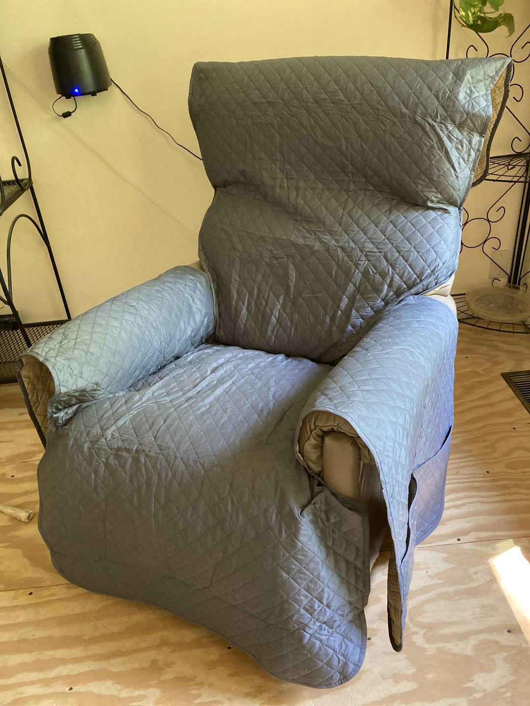 Customer photo review of NEW Machine-Washable, Dryer-Safe Furniture Protector Couch Cover With Side Pockets & Back Straps (+2-In-1 Reversible Colors!)