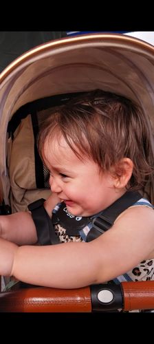 Customer photo review of Lejoux Baby Stroller. Foldable & Lightweight Pram - Beige