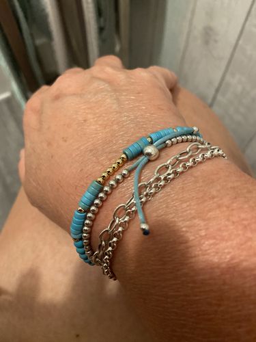 Customer photo review of Feel Fresh - Turquoise Stone Adjustable Bracelet