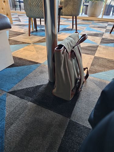 Customer photo review of Byron Canvas and Leather Backpack