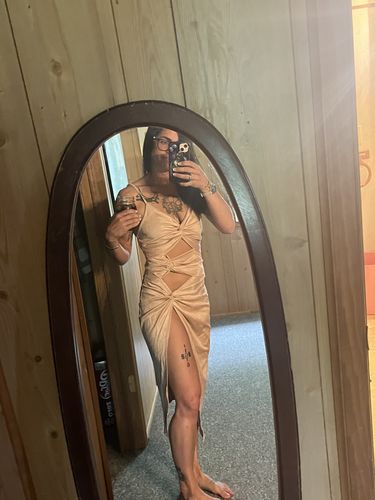 Customer photo review of Sexy Hollow Kink Slip Dress