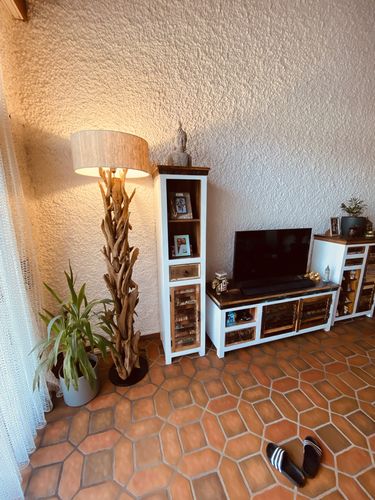 Customer photo review of Stehlampe Teakholz BLUMA  | Höhe 180 cm | inkl. Lampenschirm