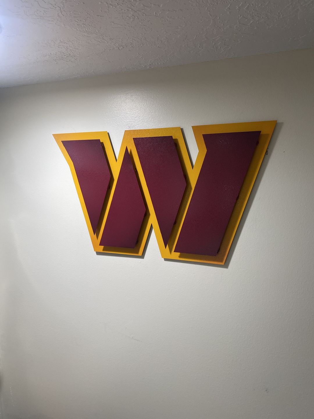 Customer photo review of MONOCHROME -  Washington Commanders "POWER W" 3D Vintage Metal Wall Art