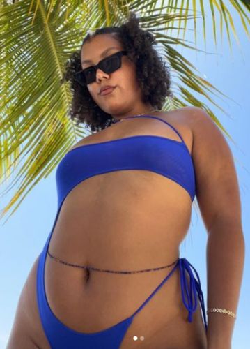 Customer photo review of Naomi One Piece Mesh Swimsuit - Cobalt