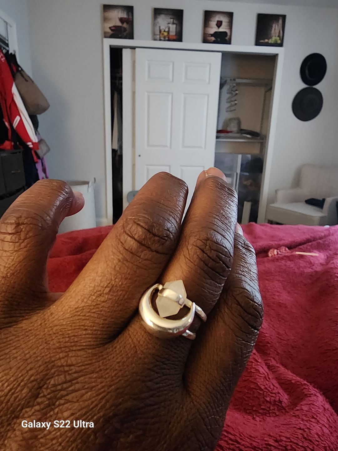 Customer photo review of Healing Crystal Point Moonstone Moon Ring Sterling Silver