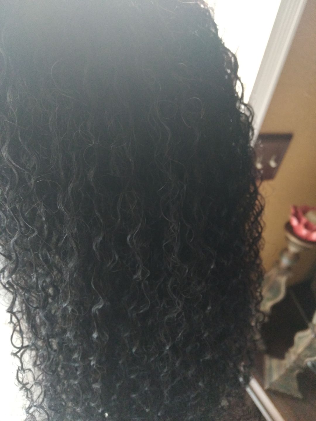 Customer photo review of Mary Afro Kinky Curly Human Hair Headband Wig