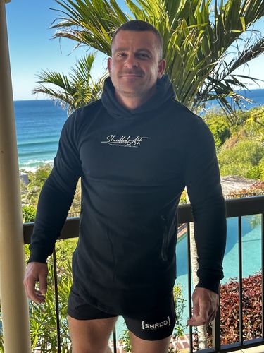 Customer photo review of Signature Gym Hoodie - Black / White
