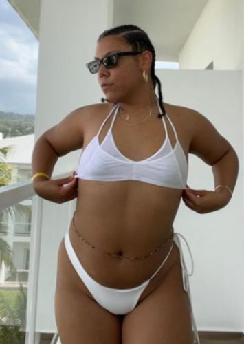 Customer photo review of THE KAI DOUBLE HALTER TOP - WHITE