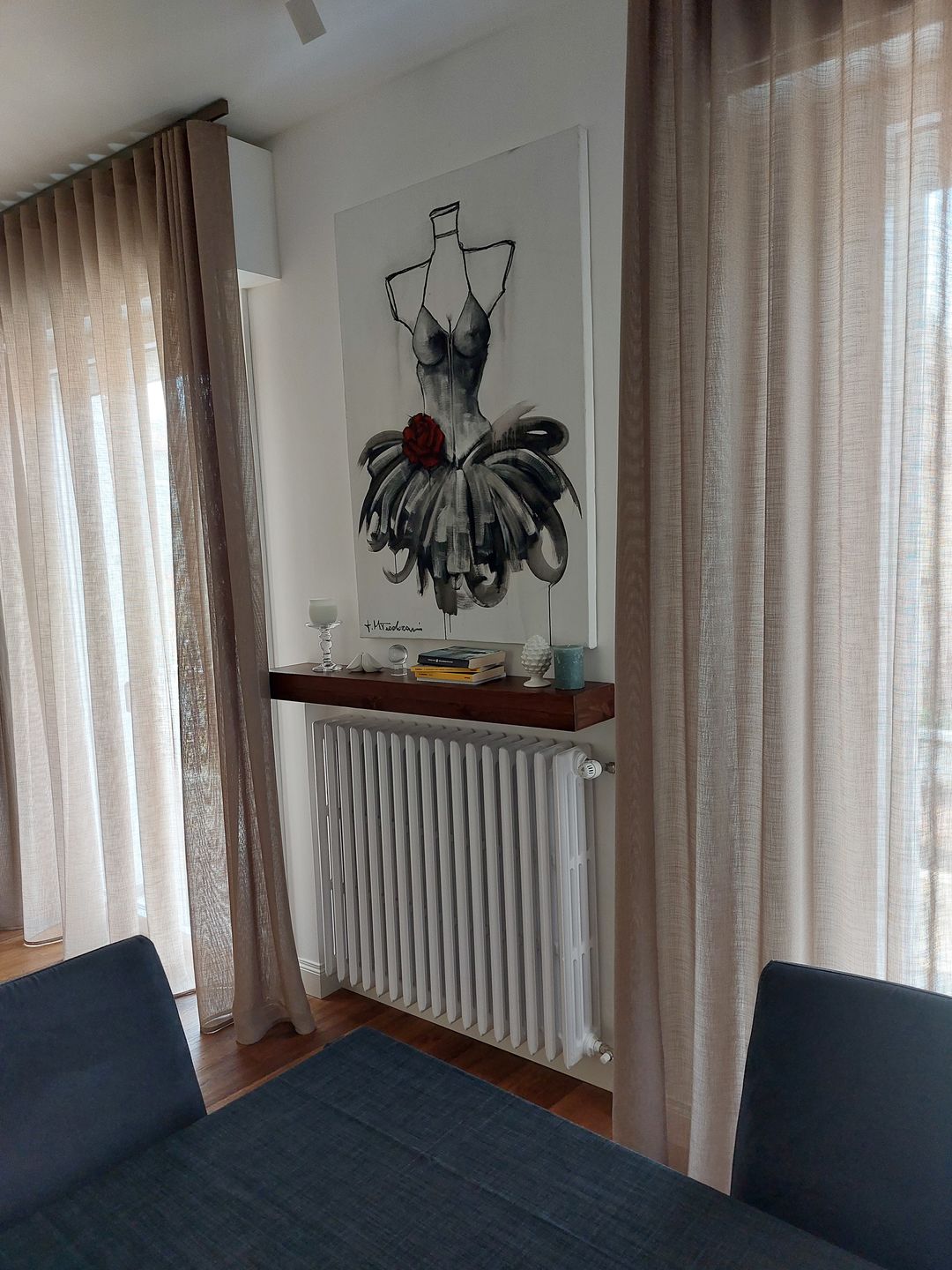 Customer photo review of Mensola sospesa - VENERE - Profondità 15-20-25 cm. Noce Bruno (Copia)