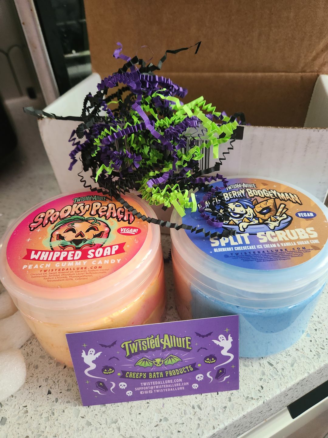 Customer photo review of Waffle Berry Boogeyman Split Scrub (Blueberry Cheesecake Ice Cream & Waffle Cone)
