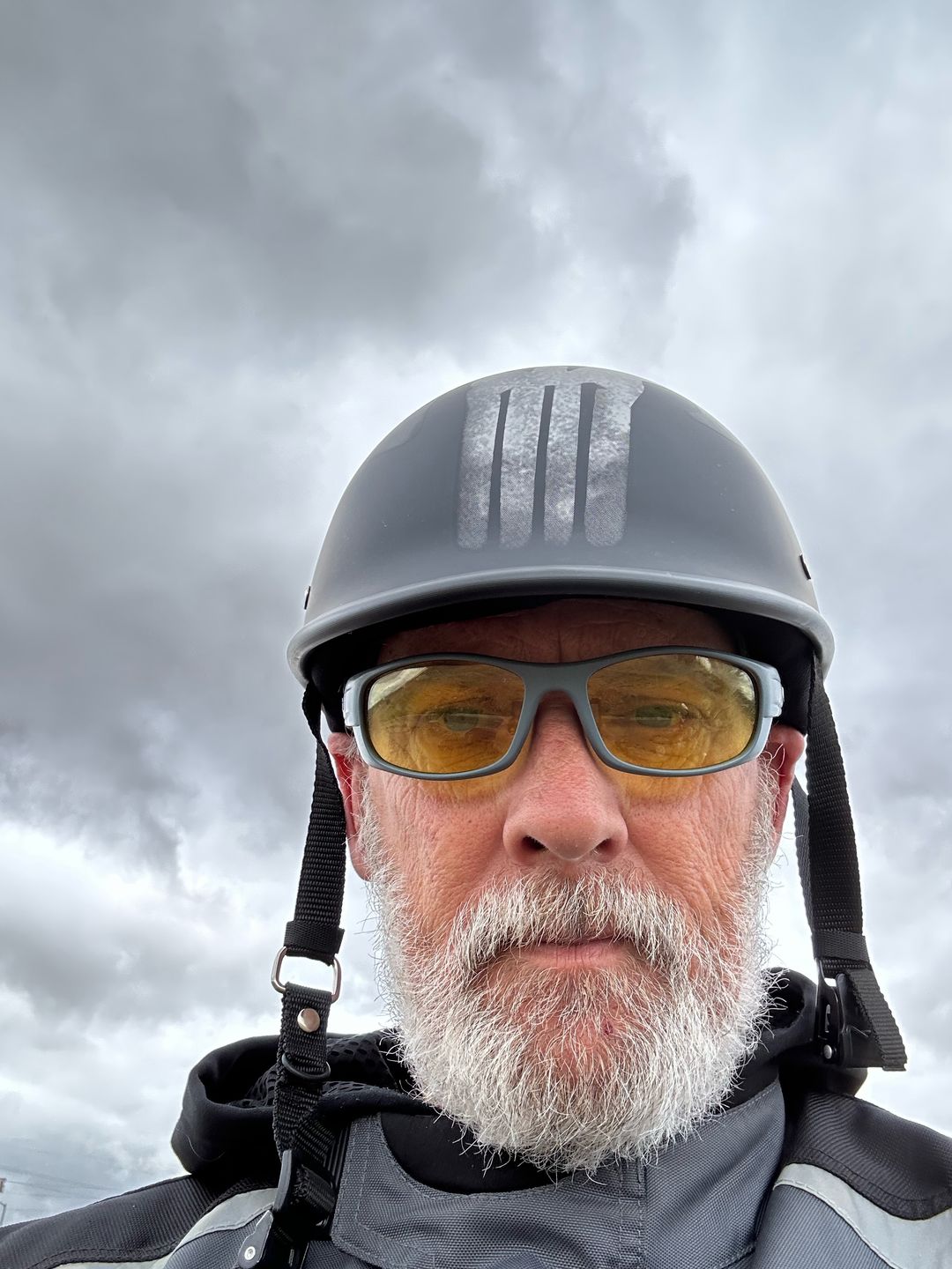 Customer photo review of Low Profile Reversible DOT Polo Helmet / Punisher