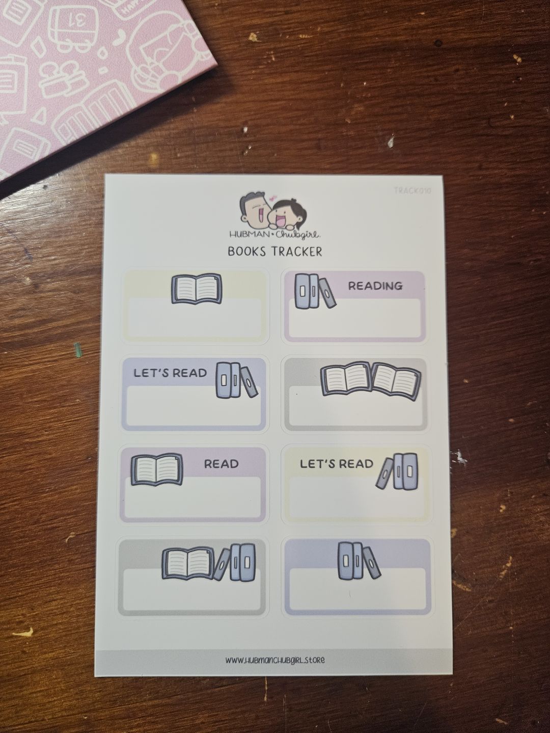 Customer photo review of Books Tracker Planner Stickers