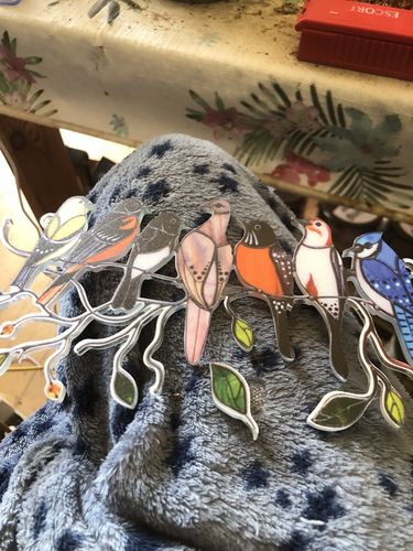 Customer photo review of Vinduesophæng i farverigt fuglemotiv