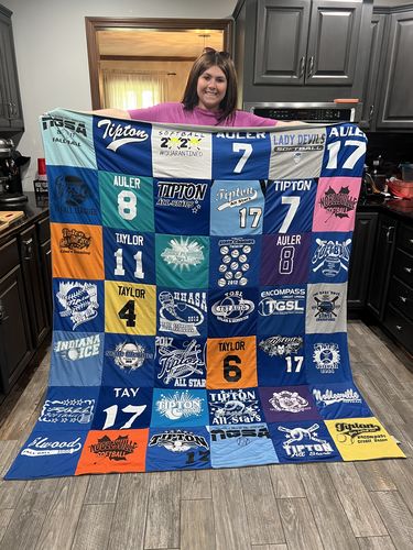 T-shirt quilt featuring tipton high school, indiana ice by Kim from IN