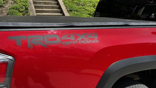 Customer photo review of TRD 4x4 off-road vinyl decal for 2016-2022 Toyota Tacoma Tundra