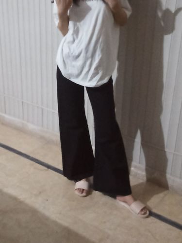 Customer photo review of Black Over Dyed Flare Jeans