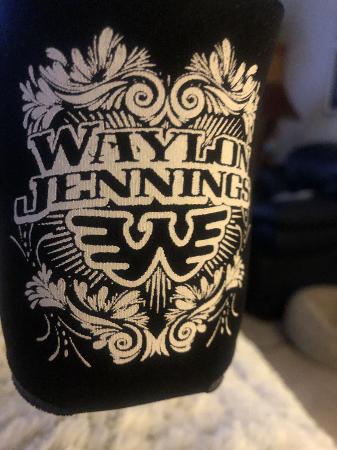 Customer photo review of Waylon Jennings Flying W Collapsible Koozie