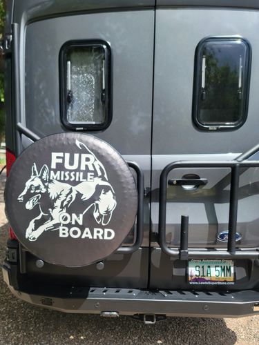 Customer photo review of Fur Missile On Board Belgian Malinois Spare Tire Cover