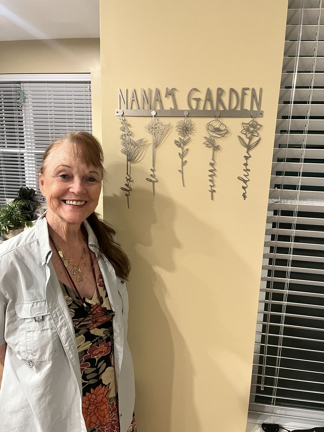 Customer photo review of Our Family Garden - Personalized Birth Month Flowers Family Name Sign Mother's Day Gift